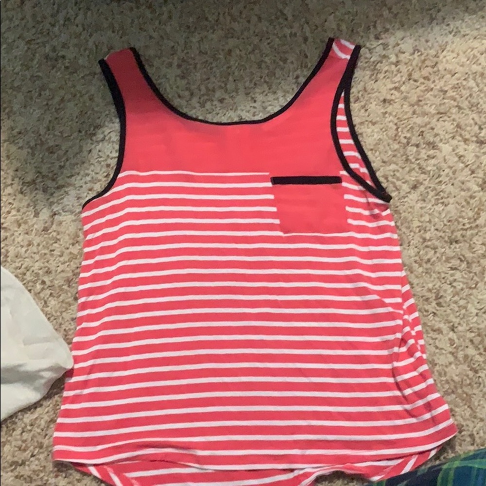 pink striped tank top